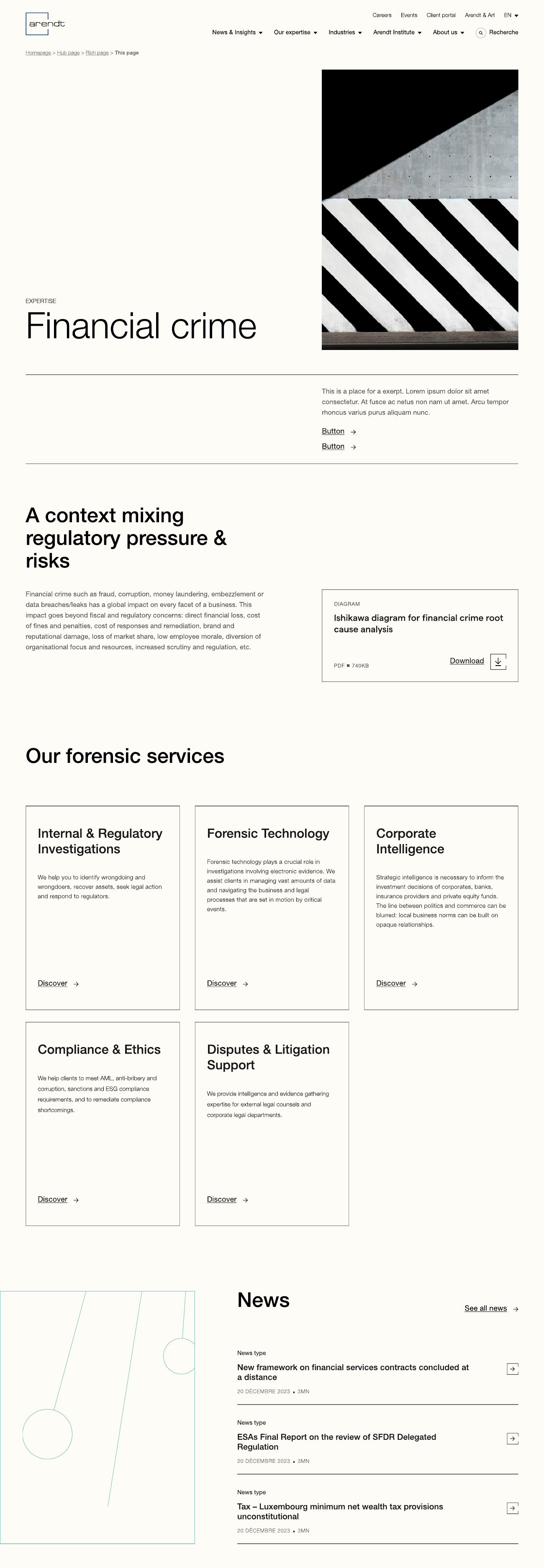 Page Financial crime