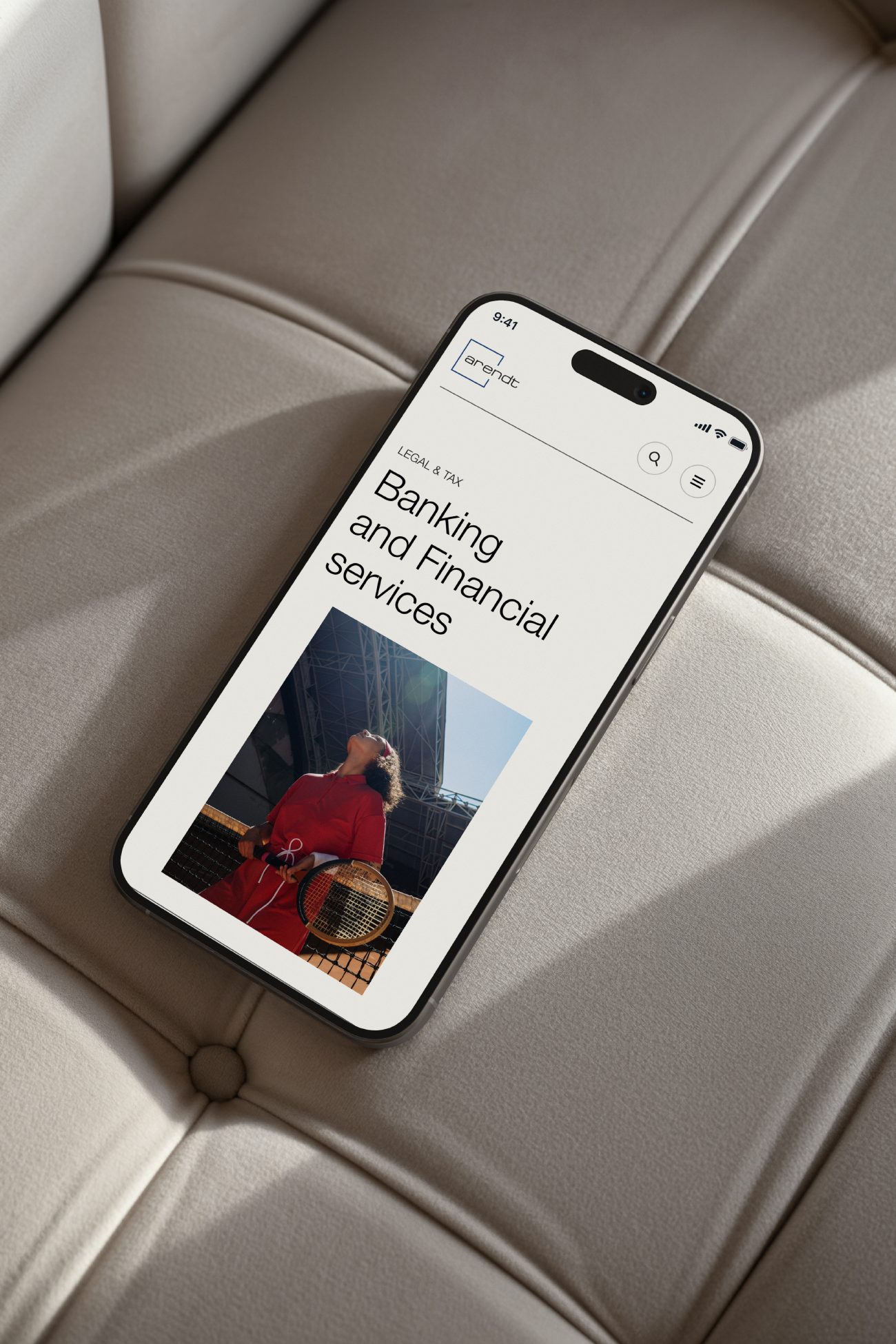 Page Banking and Financial services sur smartphone