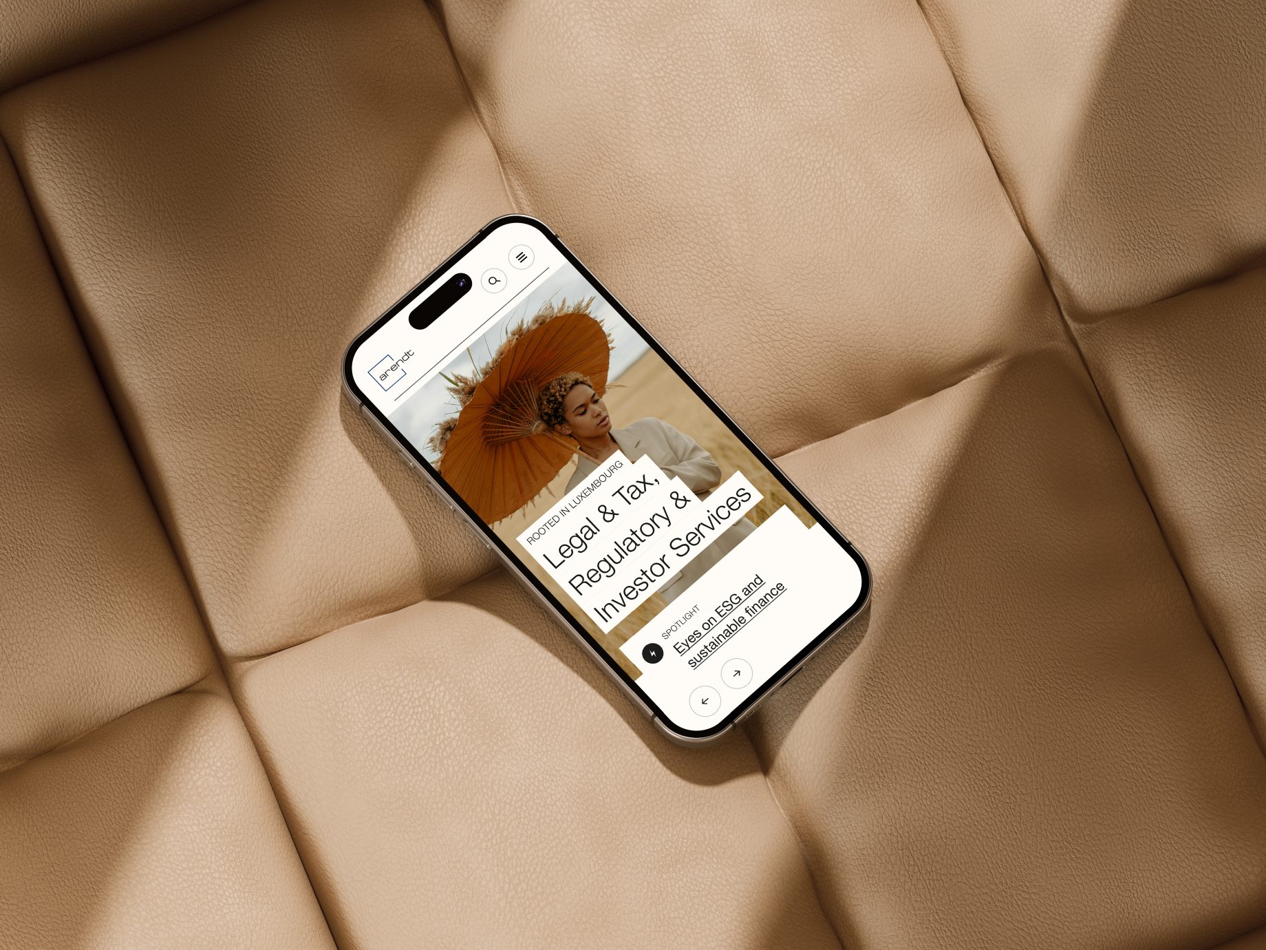 Site Arendt affiché sur smartphone