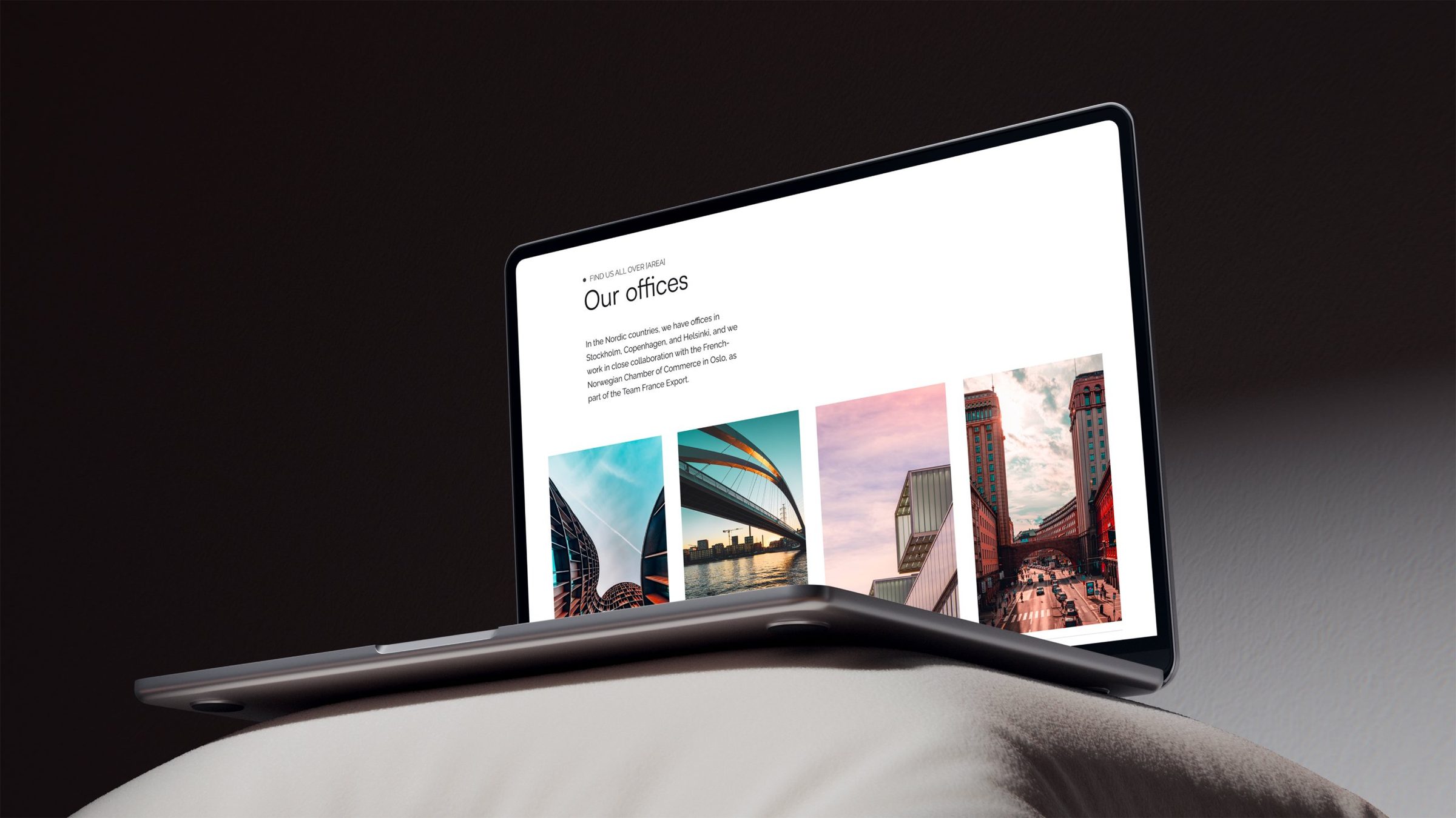 Page Our offices sur ordinateur portable