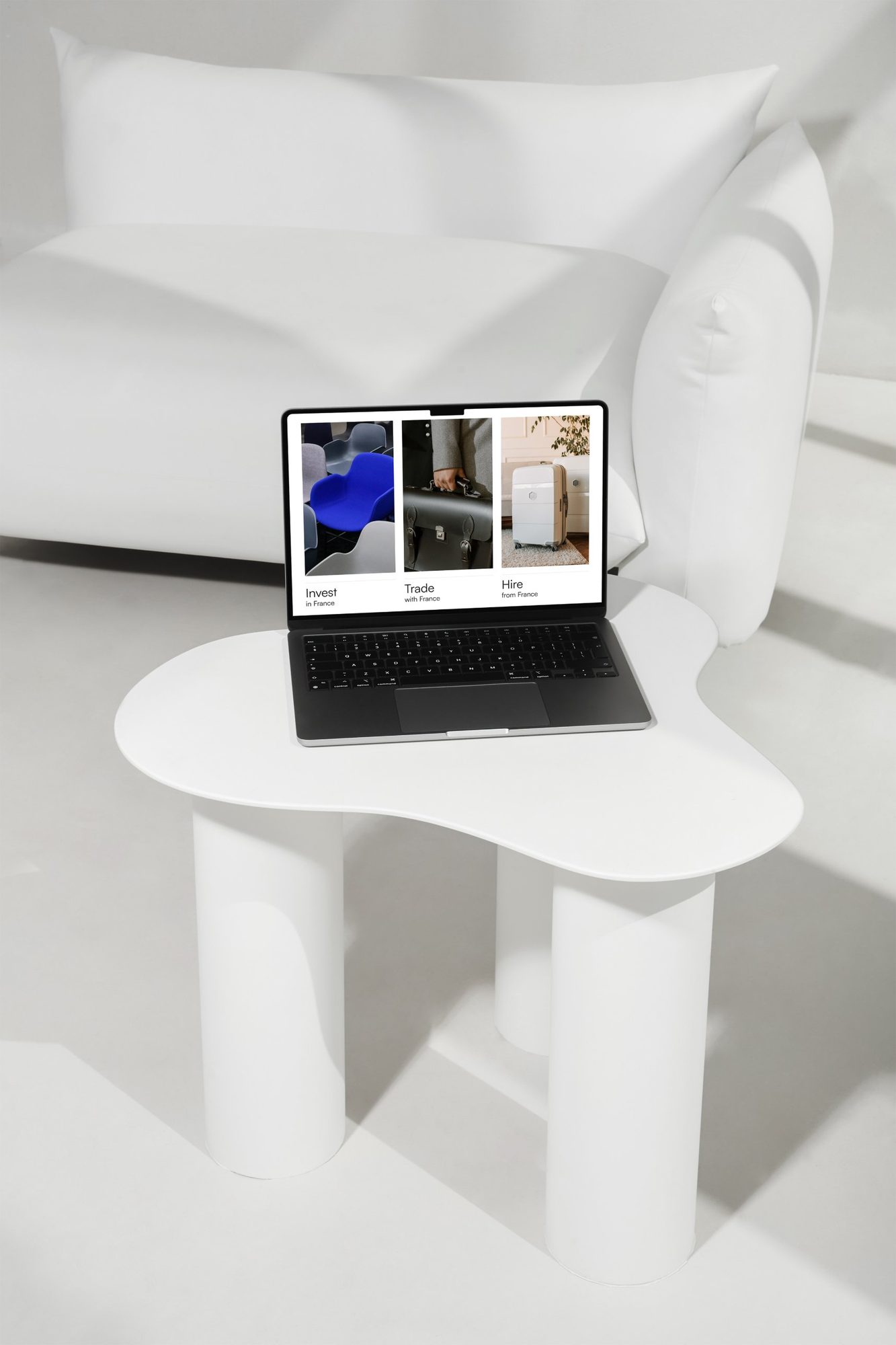 Plateforme Business France World affichée sur ordinateur portable