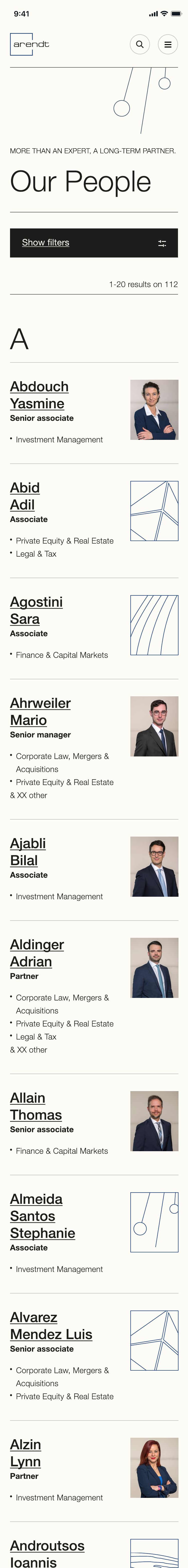 Page Our People en version mobile