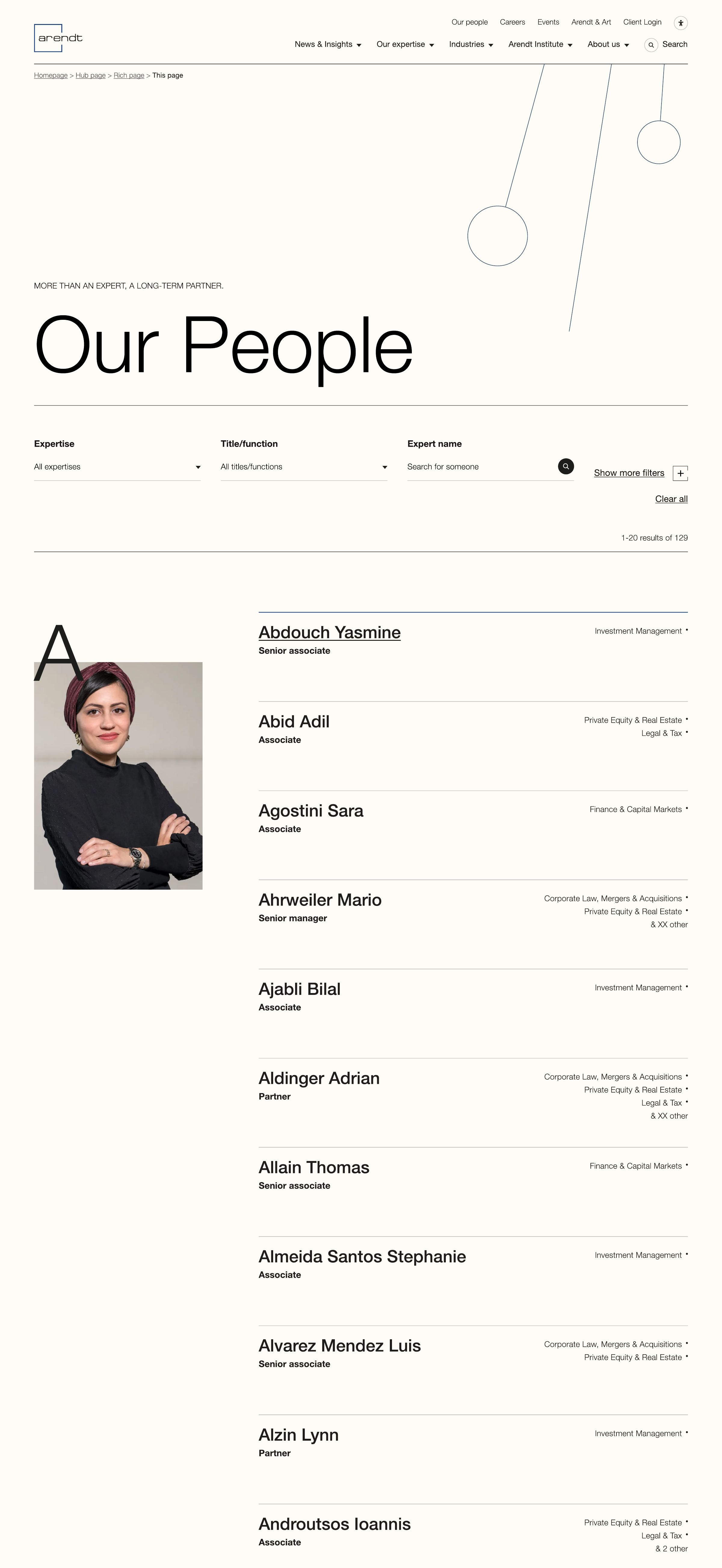 Page Our People en version desktop